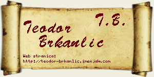 Teodor Brkanlić vizit kartica